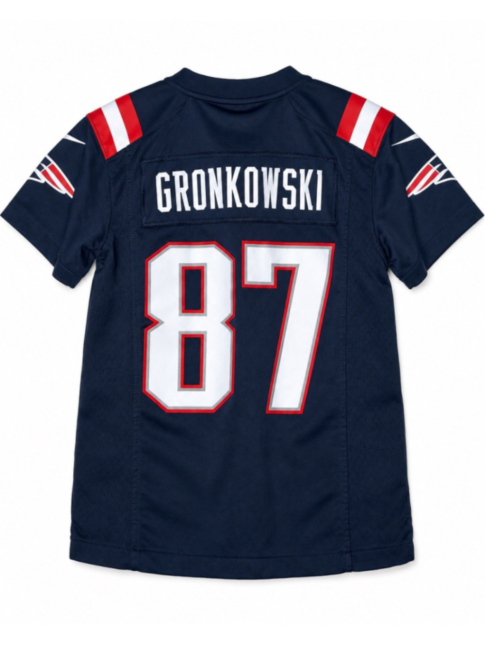NFL NE Patriots HOF TE Rob Gronkowski Nike Youth S Jersey On Field #87 Blue